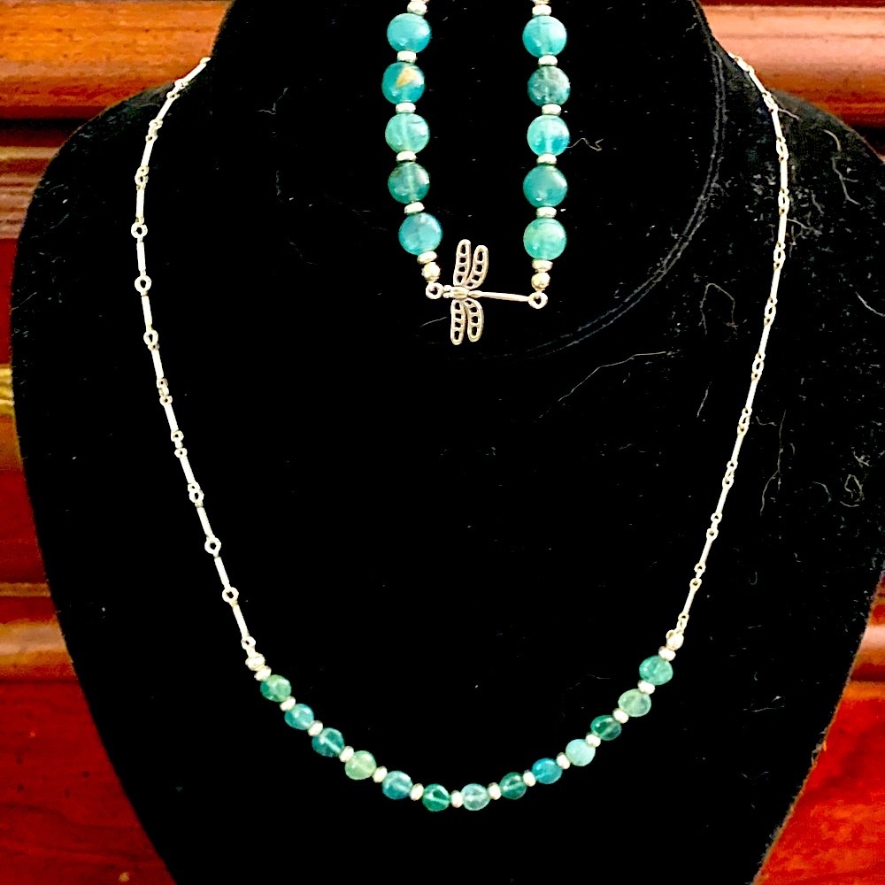 Rare Grandidierite Necklace and Bracelet Set